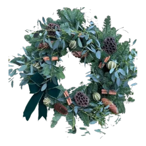 Contemporary handmade Christmas wreath cut-out