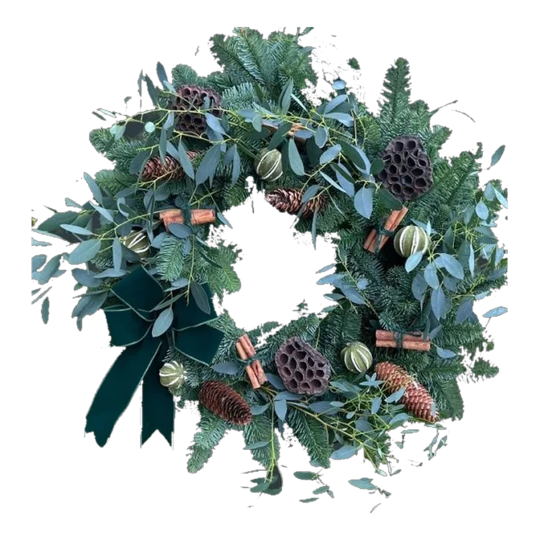 Contemporary handmade Christmas wreath cut-out