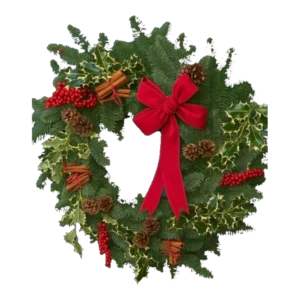 Traditional handmade Christmas wreath cut-out